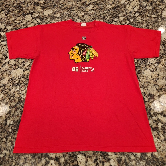 Vintage Chicago Blackhawks Patrick Kane Anvil Red M T-Shirt - Picture 1 of 5